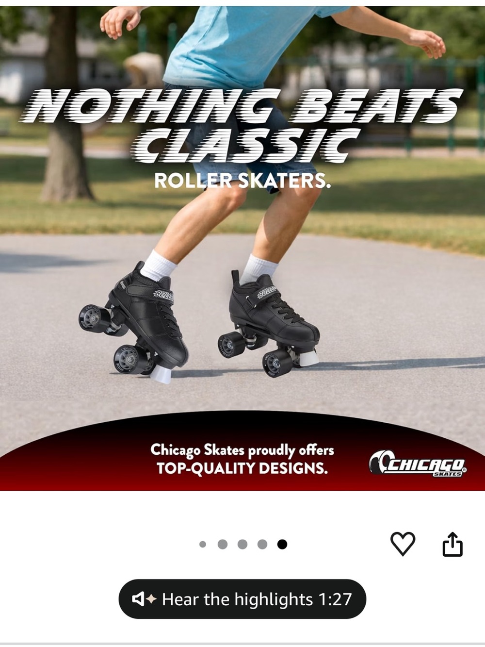 Chicago Skates Bullet Black Low-Cut Roller Skates Men’s 4 - Picture 2 of 16